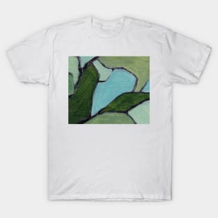 Abstract Oil Painting 2c42 Aspargus Cerulean Fern T-Shirt